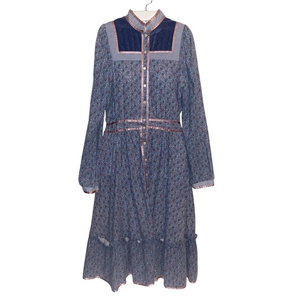 Vintage Gunne Sax Dress Womens S/M Cottagecore Prairie Peasant Feminine 70s - Picture 1 of 16